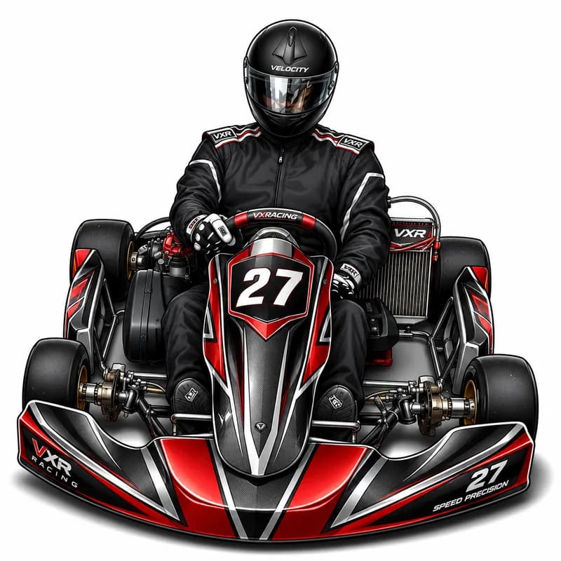 Illustration of an adult kart driver membership