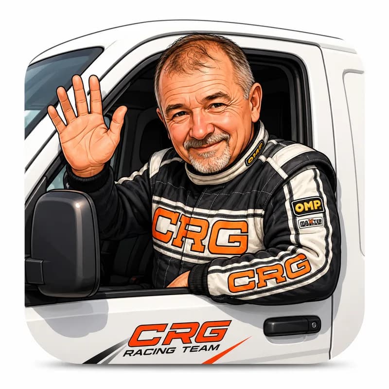 Illustration of a visiting driver from another kart club